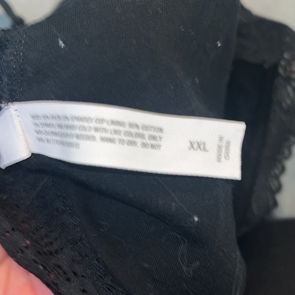 Auden Lightly Lined Crossback Bralette Black Crocheted Lace Wireless Bra XXL - Picture 3 of 3